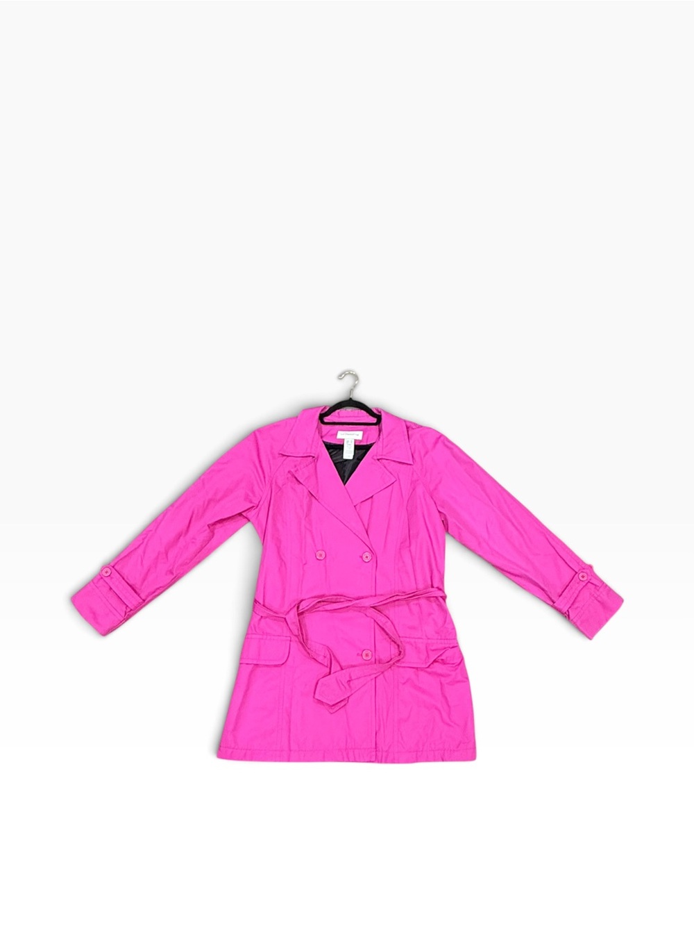 Liz Claiborne Hot Pink Belted Trench Coat Jacket XL